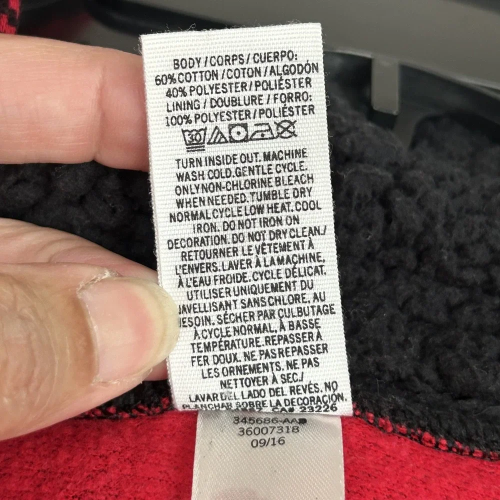 Victoria Secret PINK Red Buffalo Plaid Hooded Sherpa Long Jane One-Piece PJ - SM - Picture 5 of 15